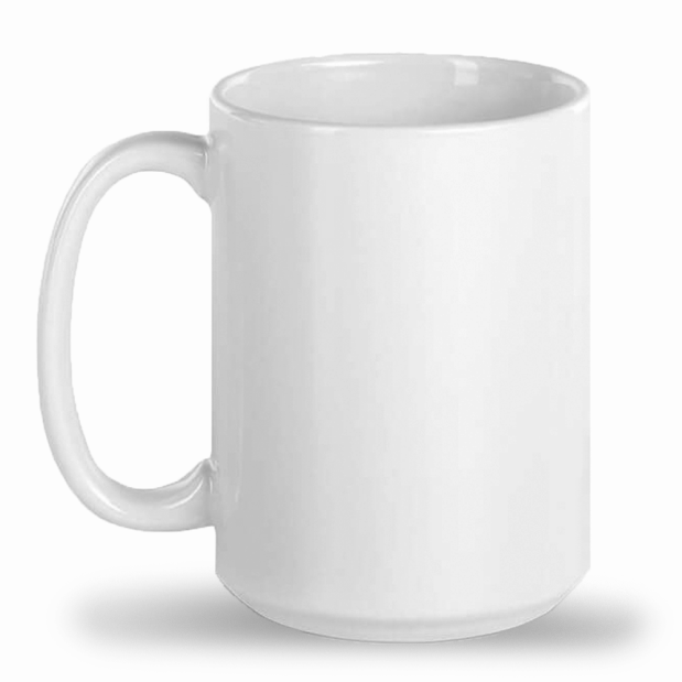 White 15oz mug left hand